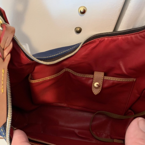 Dooney and Bourke navy and tan shoulder bag - Picture 7 of 10